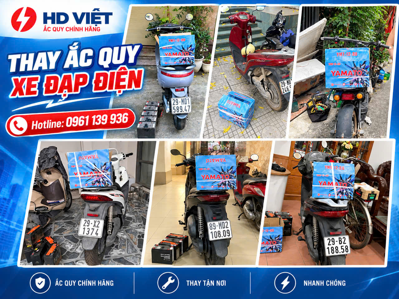 Hình ảnh thay ắc quy xe đạp điện thực tế của chúng tôi